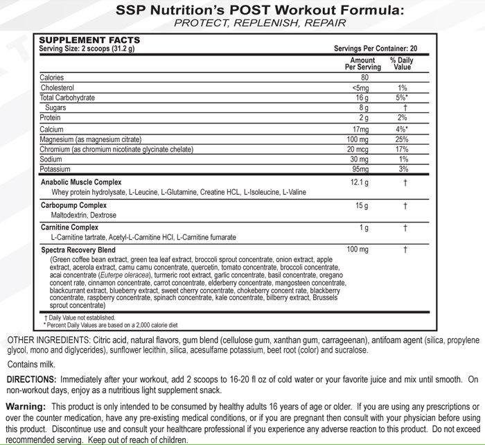 SSP Nutrition POST Workout Formula
